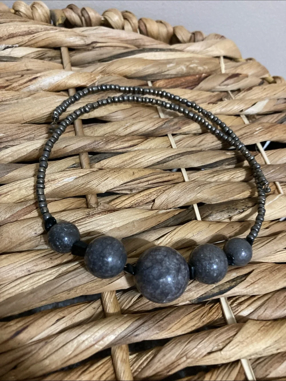 LC Lauren Conrad Turquoise Beaded Necklace with Accent Rounds